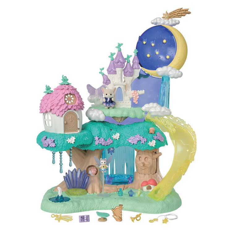 Sylvanian Families Enchanted Fairy Forest & Magical Castle Playset ...