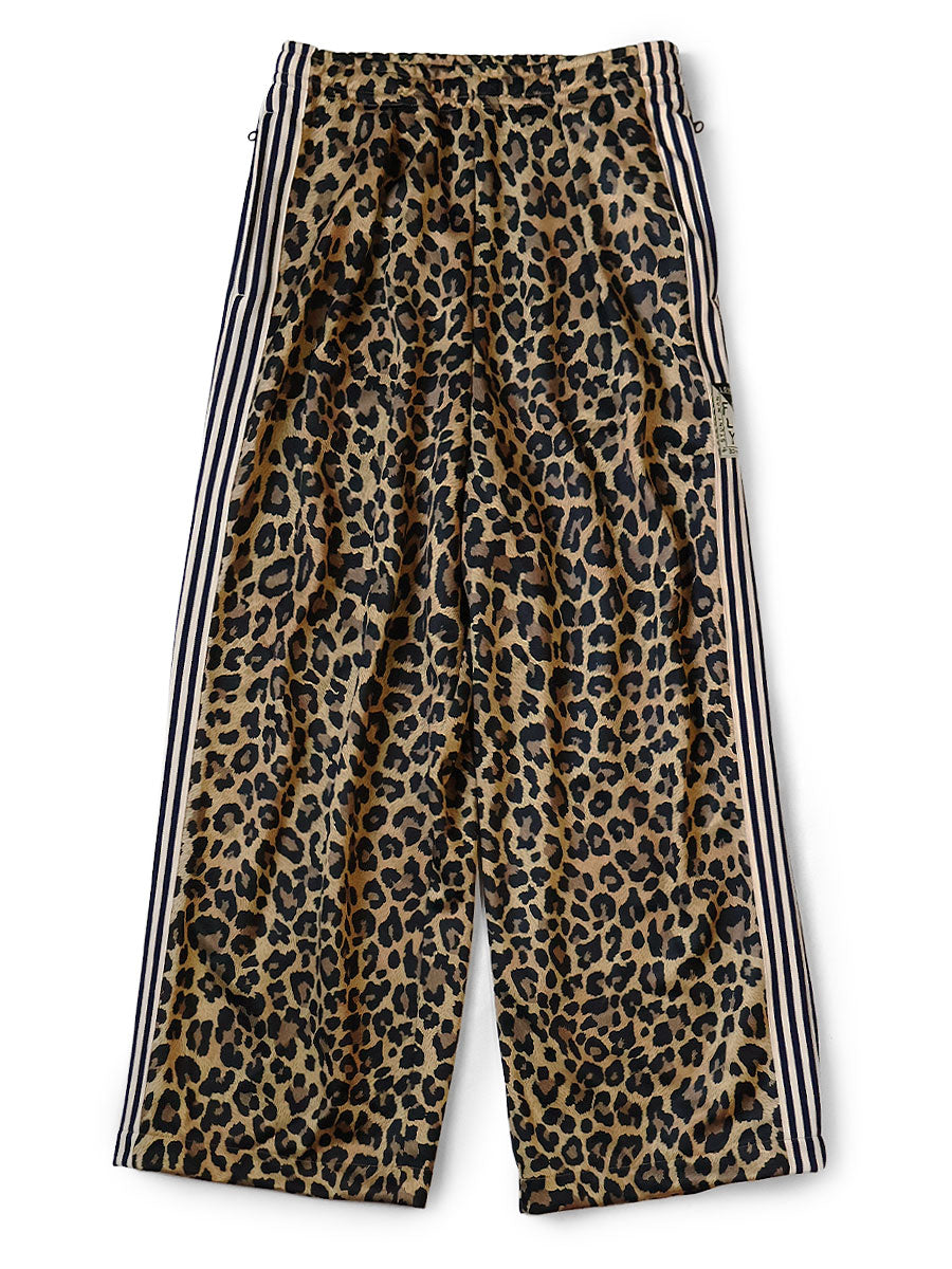 Kapital Stuntman Woman Baggy Track Pants in Smooth Jersey Leopard