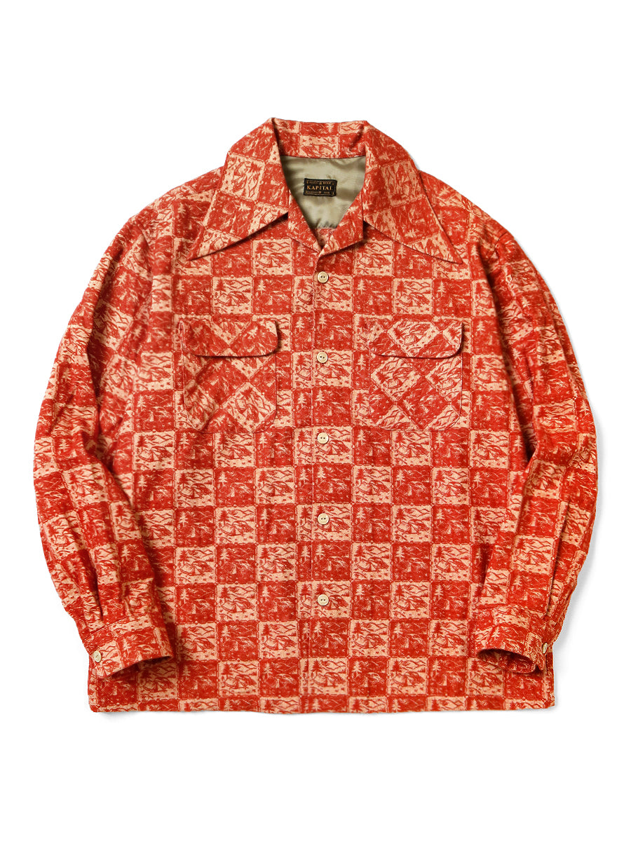Kapital Cotton Rayon Shadow Check Wrangle Collar Board Shirt main image 1