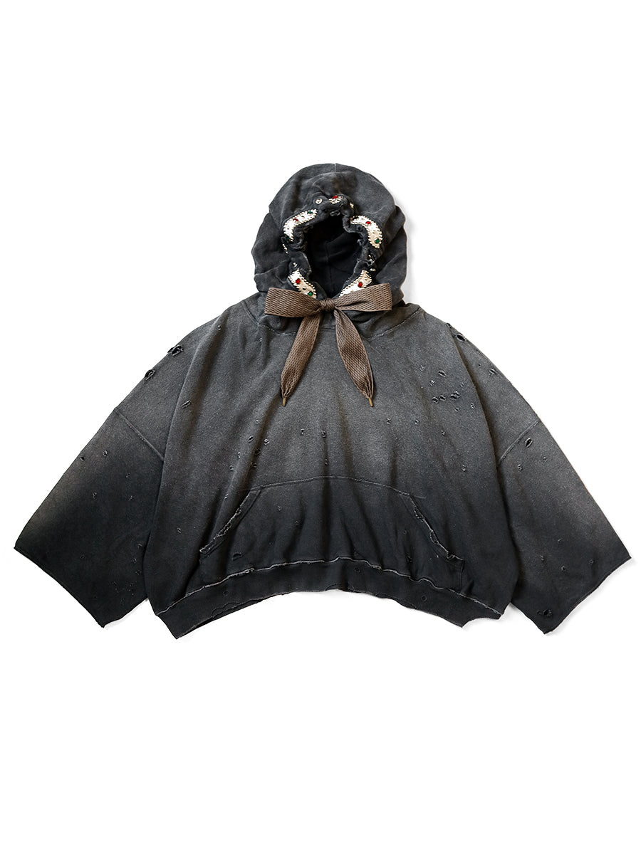 Kapital Fleece Thriller Damaged Devil Hoodie (Studs Remake