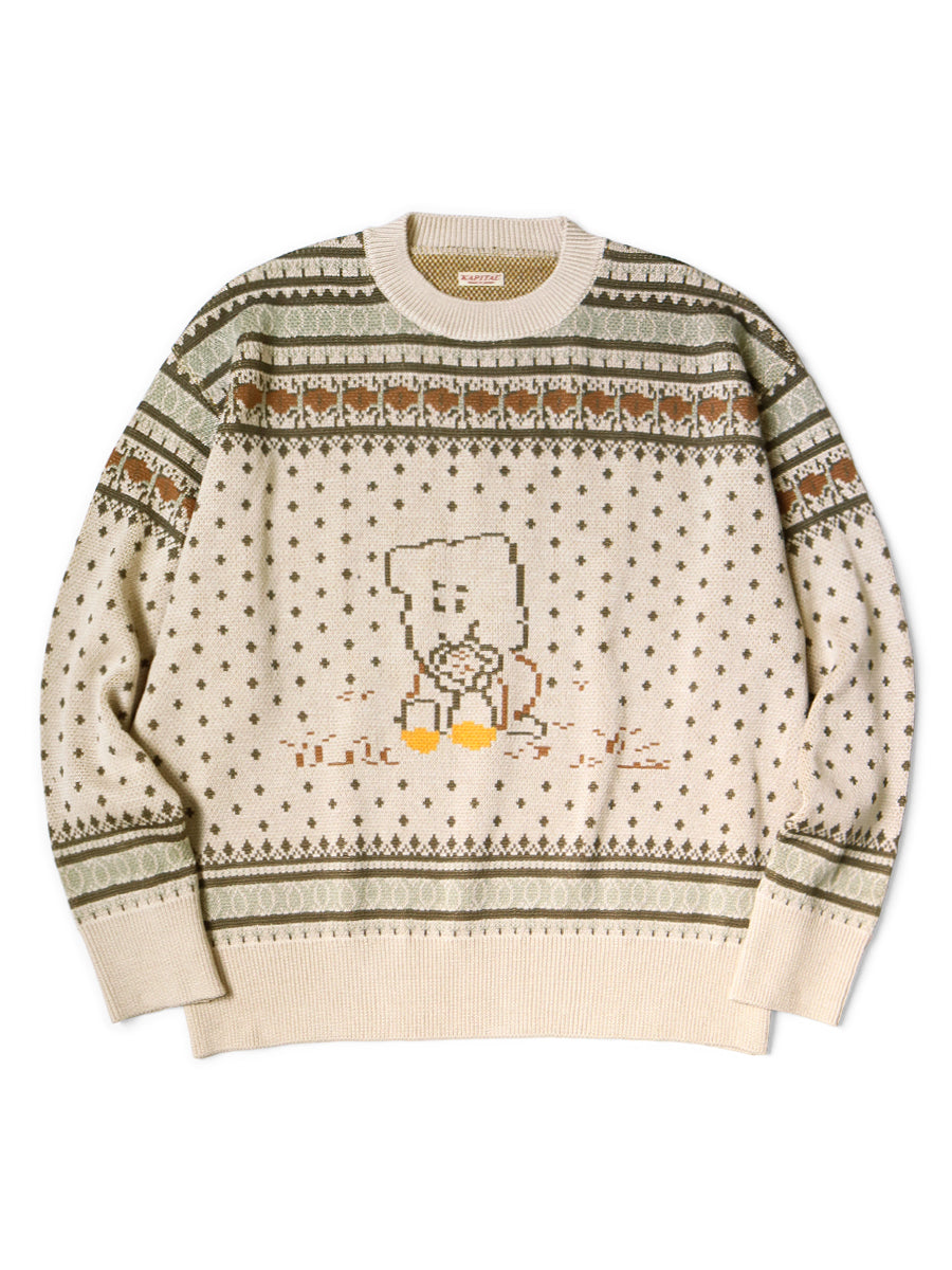 Kapital 8G Cotton Wool Nickel 4-Piece Half Zip Sweater