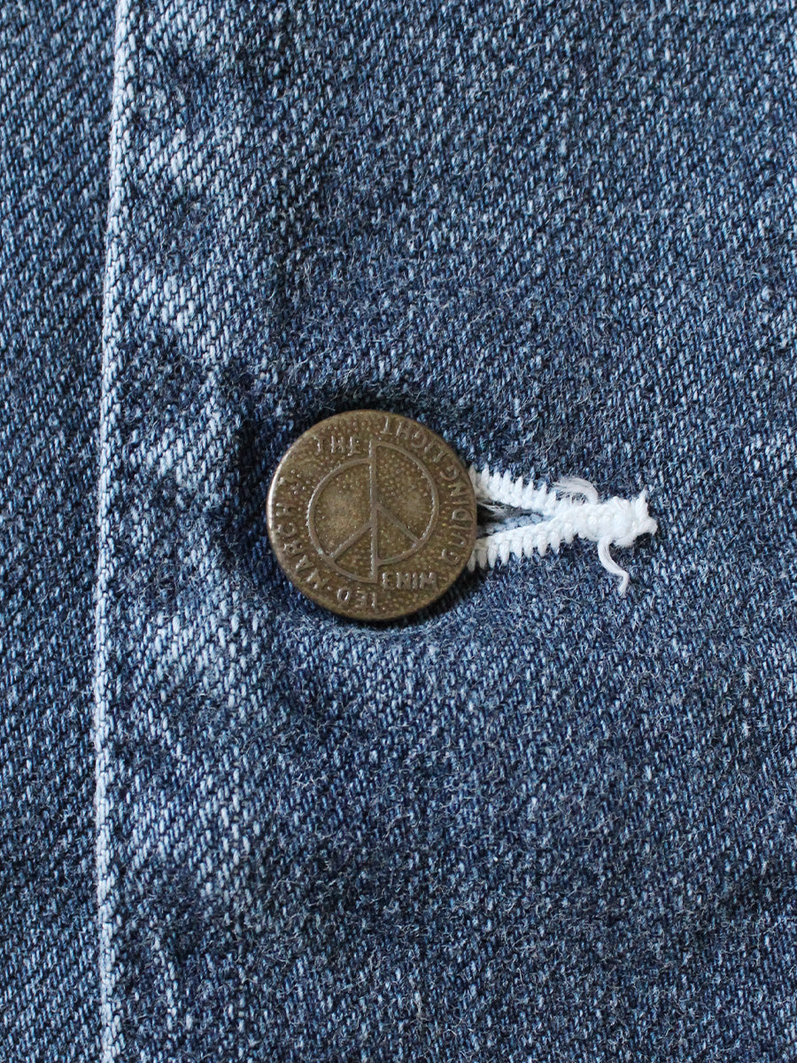 完売品　KAPITAL 肩刺繍　 デニム生地　背中キルティング カバーオール Kapital 12oz Denim Sleeveless Gilet Coverall (Memorial Embroidery