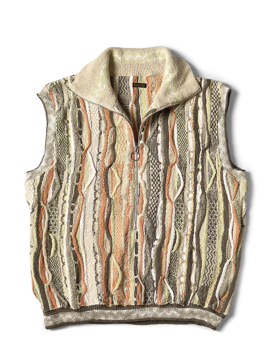 キャピタル KAPITAL 7G 綿ニット ベスト Kapital 7G Knit GAUDY Half Zip Vest – HARUYAMA