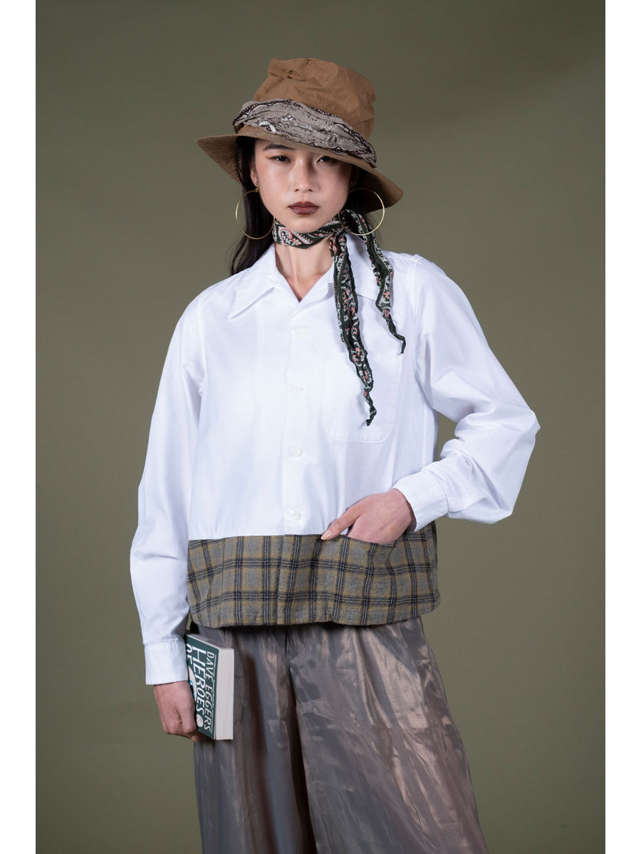 ハ*ラ様 【INTÉRIM】wool check open collar shi Open Collar Shirt | HalfSlv | GU US