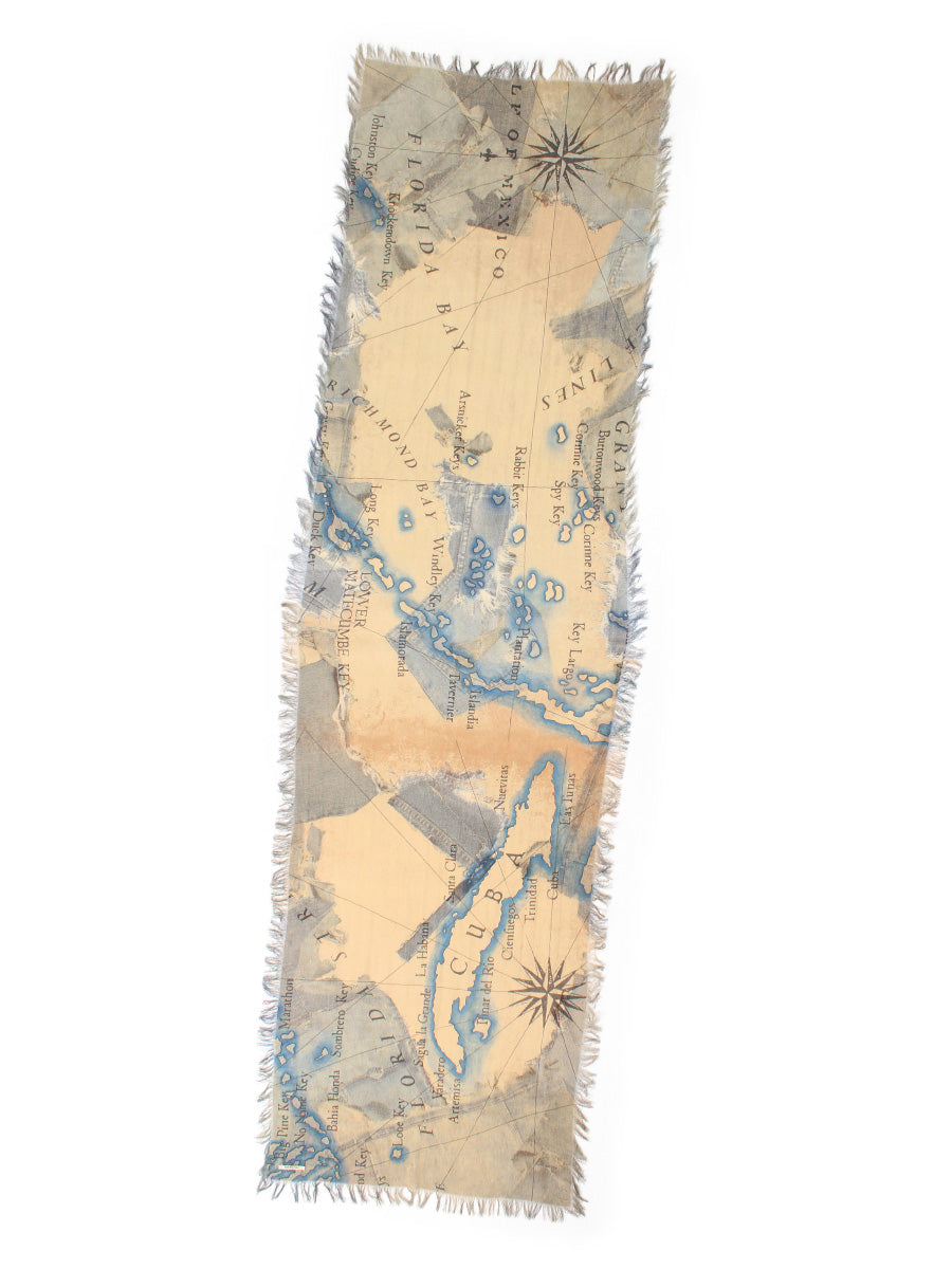 Kapital Rayon Fringe Stole (KAYO HUESO Denim Map) Scarves – HARUYAMA