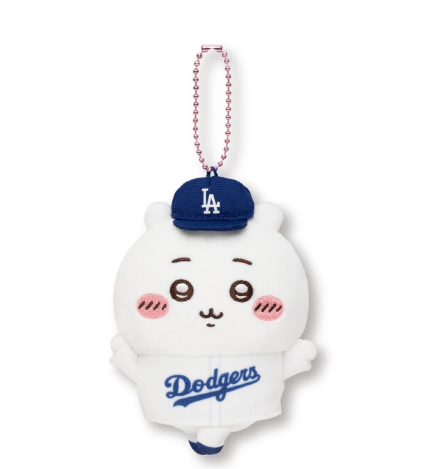 Chiikawa x MLB Tokyo Series 2025 Dodgers Mascot Plush Keychain 3