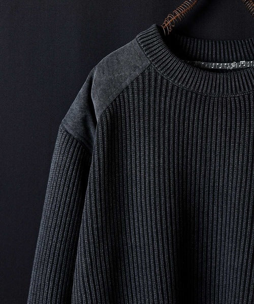 Number Nine Vintage Dye Bleach Military Rib Knit Pullover
