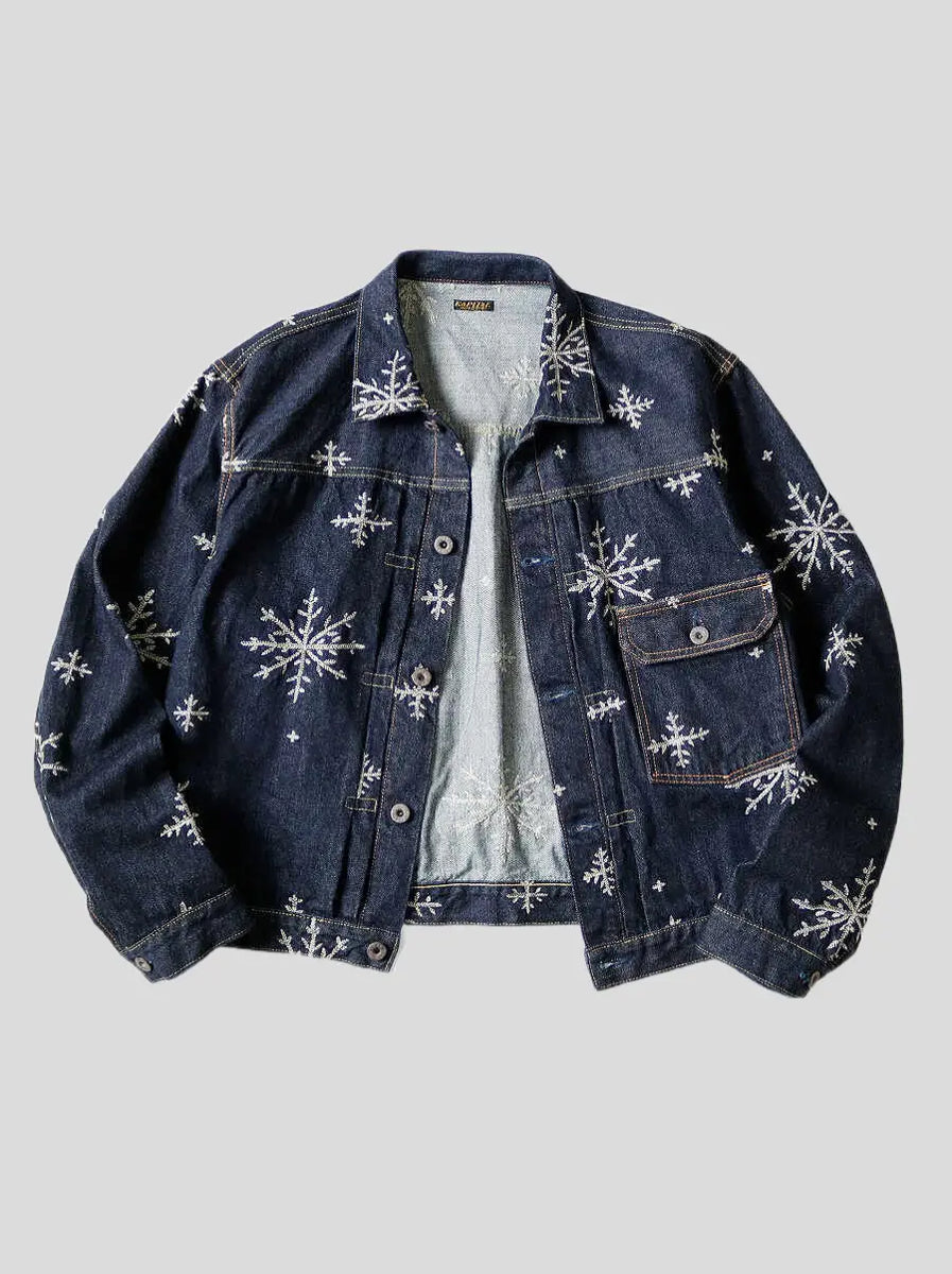 Kapital 14oz denim snow pattern embroidery 1ST JKT Jacket