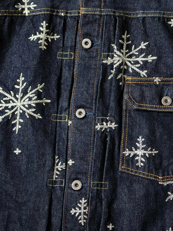 Kapital 14oz denim snow pattern embroidery 1ST JKT Jacket