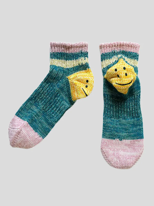 Kapital RAINBOWY HAPPY HEEL ankle socks