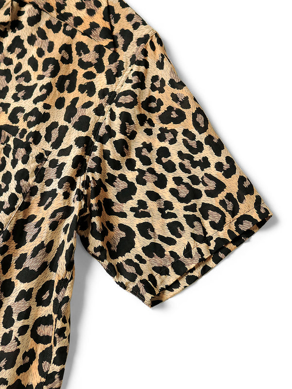 Kapital Silk Rayon Leopard Pattern Rangle Collar Aloha Shirt (short sleeve)