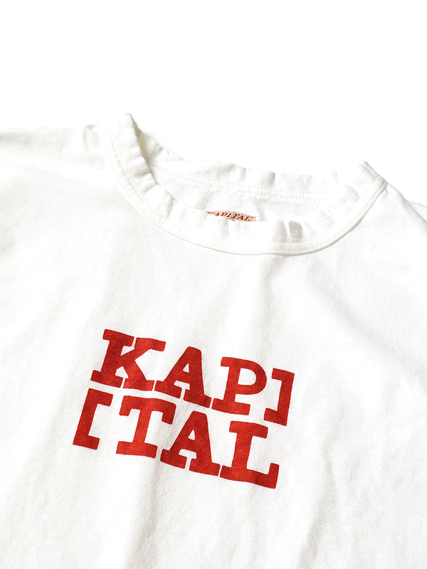 Kapital 20 T-cloth Rookie Crew Tee (bracket KAP logo pt) White