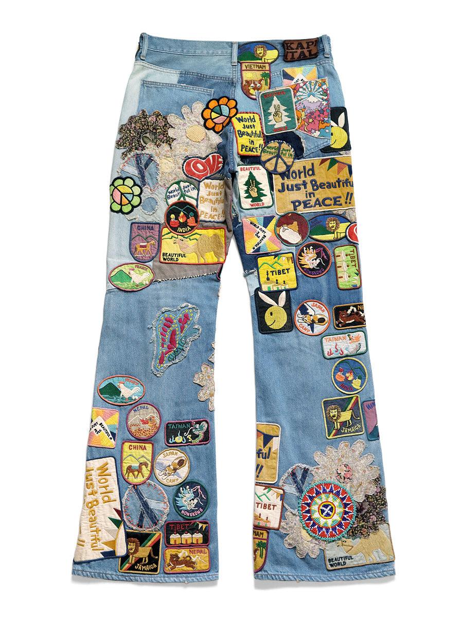 KAPITALキャンバス5P Rat Flare Pants 30 Kapital 12.5oz Denim 5P Rat Flare Pants (BEAUTIFUL WORLD INSANE