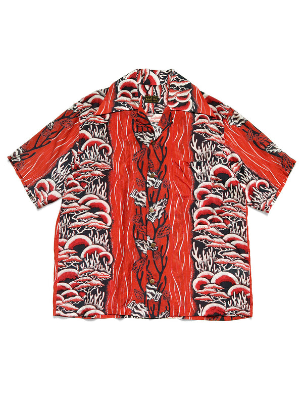 Kapital Silk Rayon Souffle & Arrow Head Pt Rangle Collar Hawaiian Shirt (short sleeve)