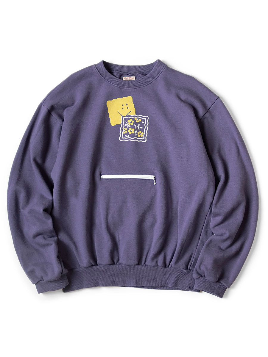Kapital 30/- Reverse Fabric COOKIE Pocket Crew Sweater (PECKISH