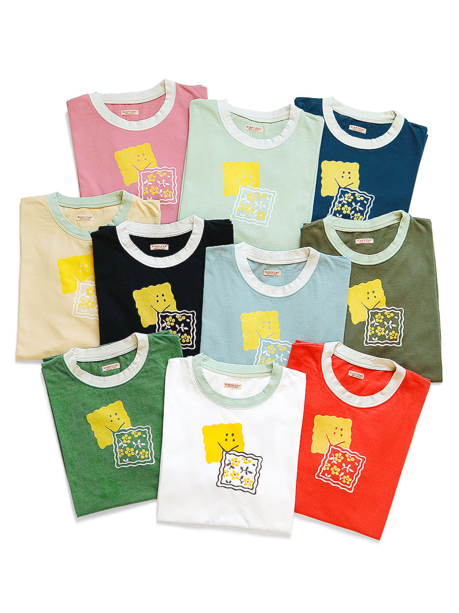 Kapital 20 T-cloth Ringer Tee (PECKISH RAINBOWYpt)