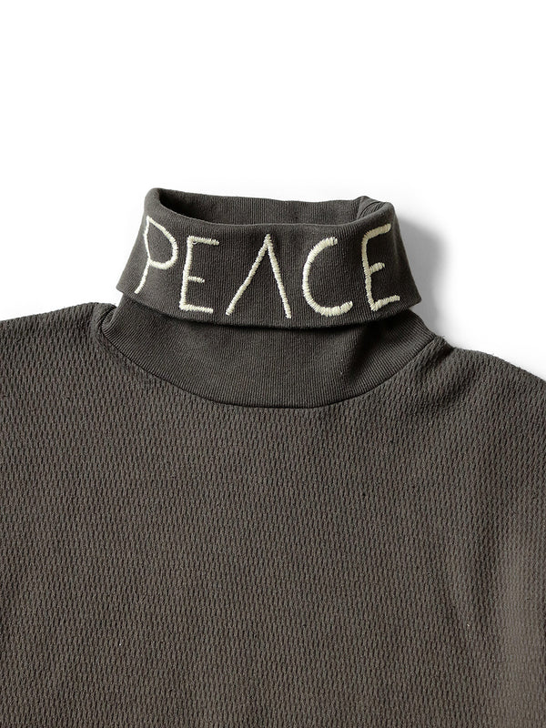 Kapital Waffle Jersey High Neck Long T-shirt (PEACE Embroidery)