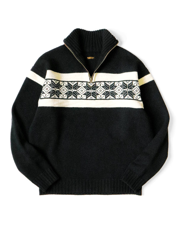 Kapital 5G Wool Snowflake Half-Zip Sweater