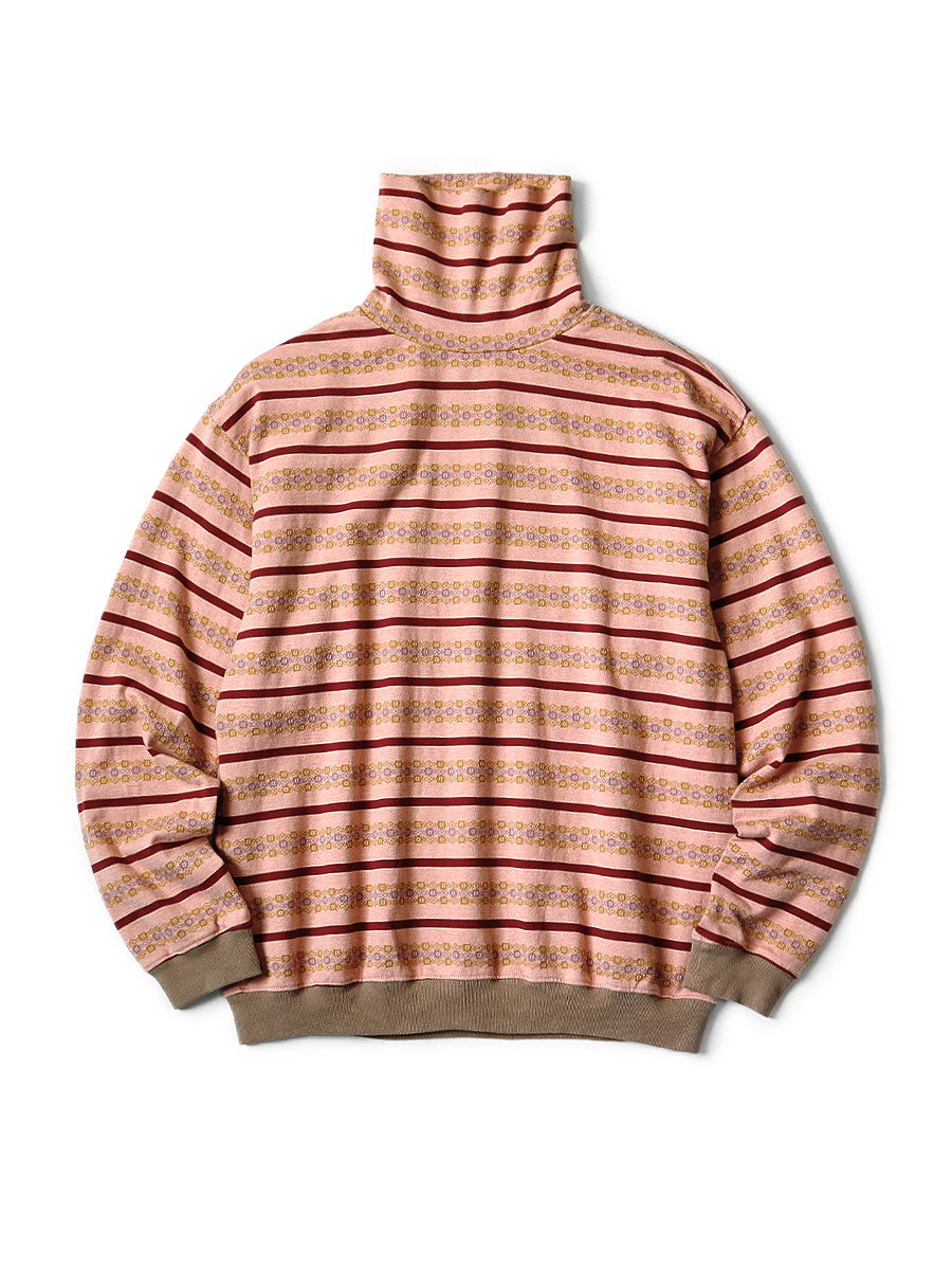 Kapital Sunrise jacquard striped jersey high neck long T-shirt