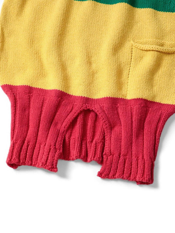 Kapital 3G cotton knit raster vest - HARUYAMA