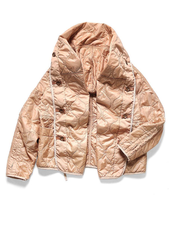 Kapital Uneven dyed nylon quilted lining ring coat jacket