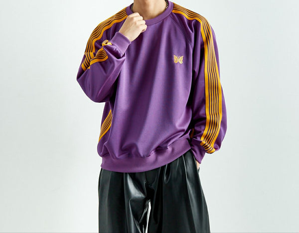 NEEDLES Track Crew Neck Shirt - Poly Smooth 25SS - Purple