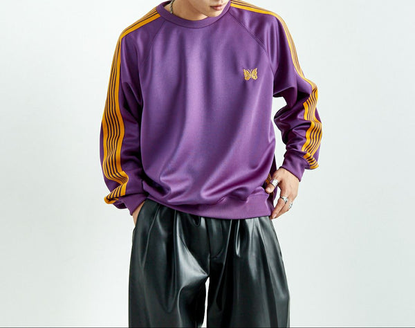 NEEDLES Track Crew Neck Shirt - Poly Smooth 25SS - Purple