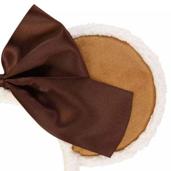 Disney Minnie Mouse Headband Brown Ears & Large Ribbon