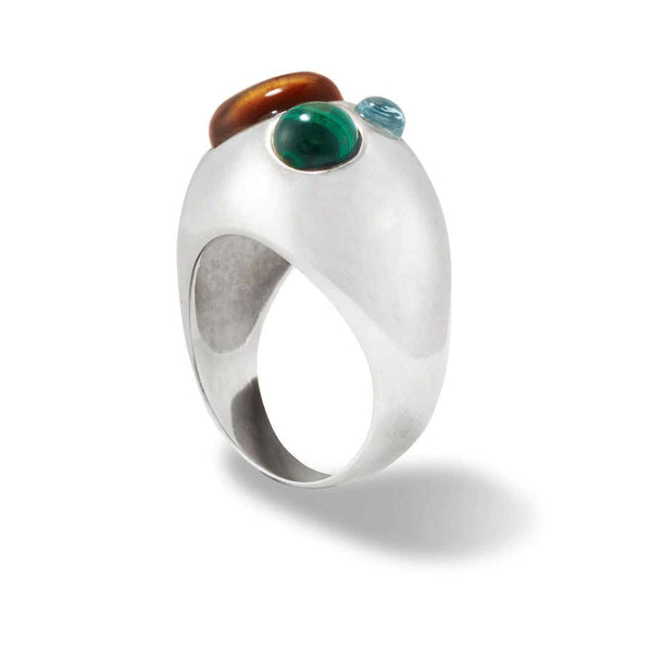 NST Studio Heirloom Gem Bubble Ring Sterling Silver Size 15
