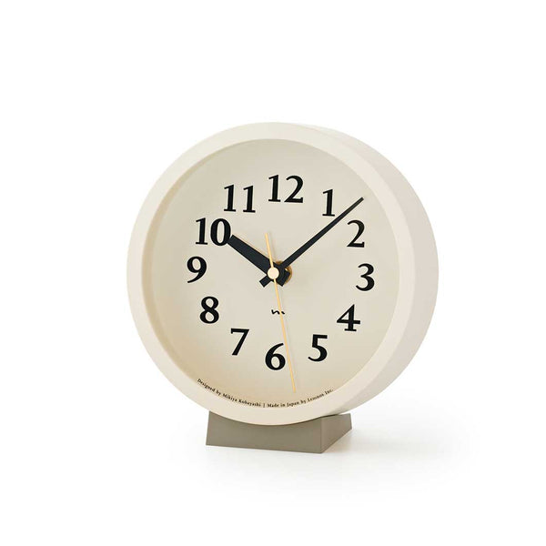 Mikiya Kobayashi M Desk Clock Ivory