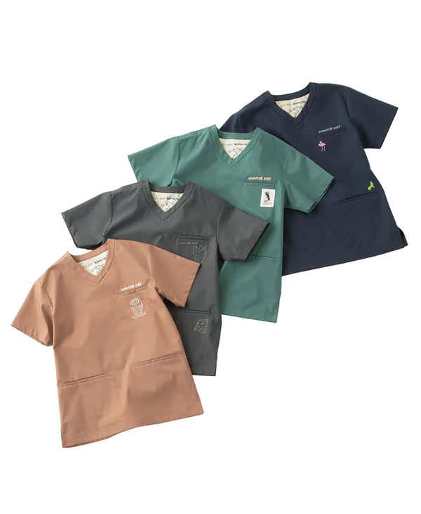 Scrub Canvas Club × WONDER ART Asahiyama Zoo Unisex Scrub Top R69 [Pre-order]