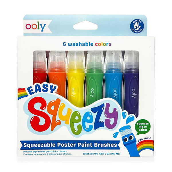 Ooly Easy Squeezy Poster Paint Brush Set 6 Pack