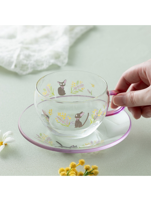 Kiki's Delivery Service Flower Bouquet Glass Cup and Saucer Set