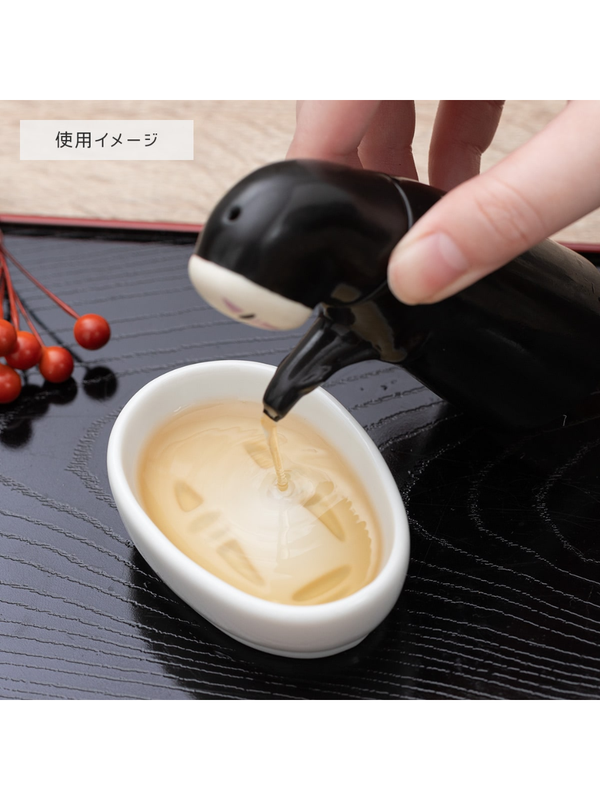 No-Face Soy Sauce Dispenser Ceramic Bottle