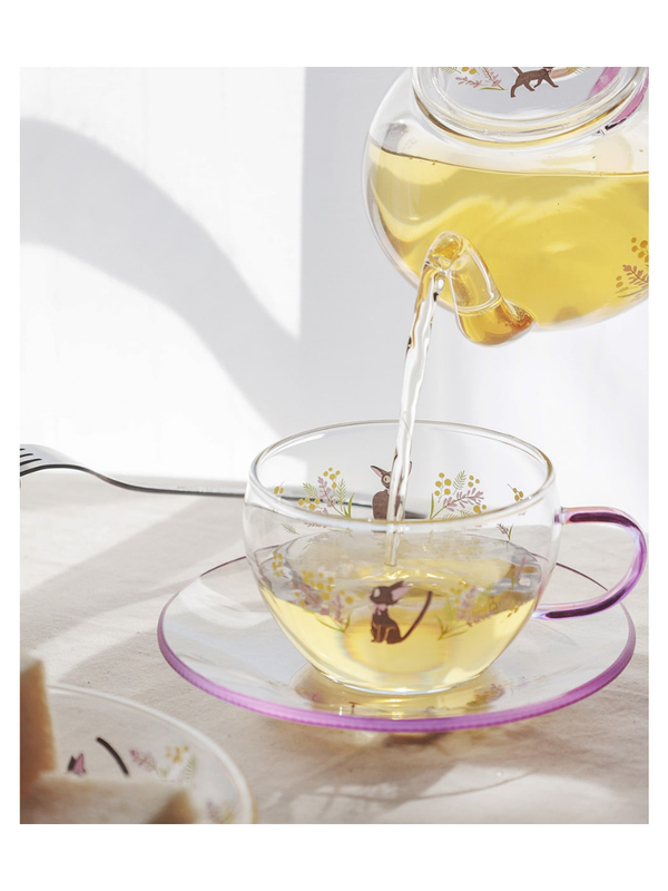 Kiki's Delivery Service Flower Bouquet Glass Cup and Saucer Set