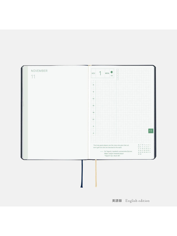 Hobonichi HON A6 2027 Slash Navy Planner
