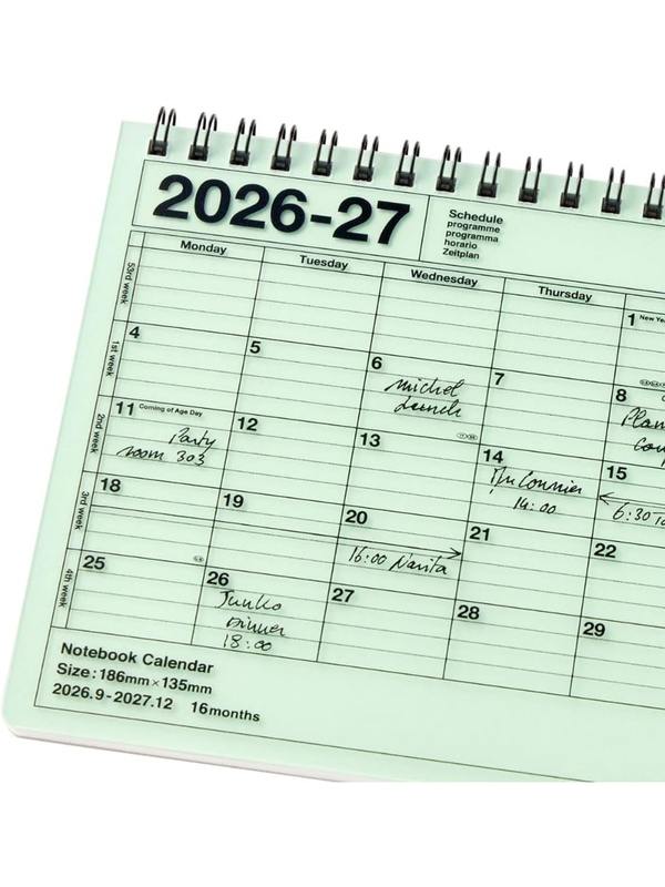 MARK'S 2027 Notebook Calendar Planner B6 September 2026 Start 27ADR-NB2