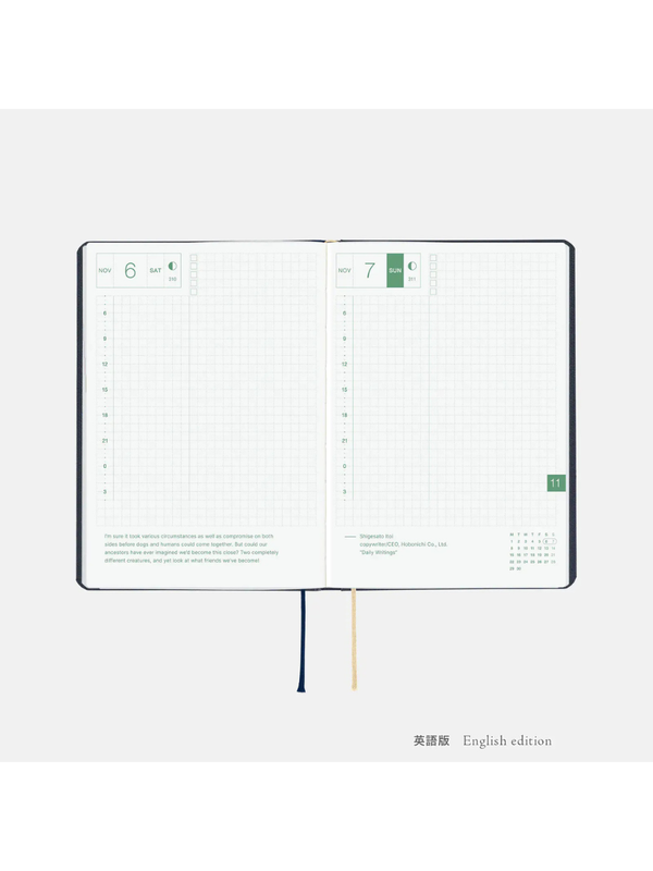 Hobonichi HON A6 2027 Slash Navy Planner
