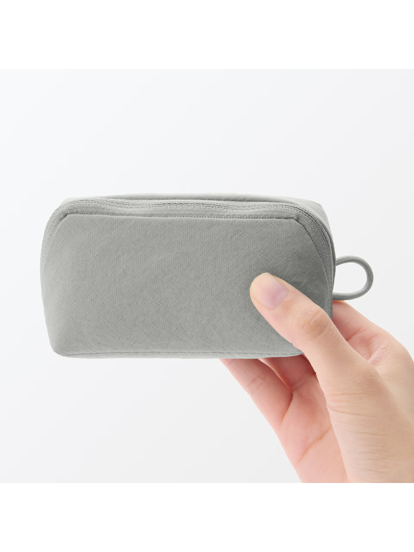 MUJI Wrinkle Nylon Wide Open Pouch Small