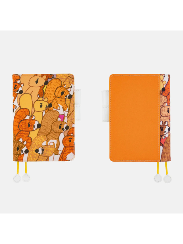 Hobonichi Techo 2027 100%ORANGE Busy Squirrels Original Size A6 Planner Cover