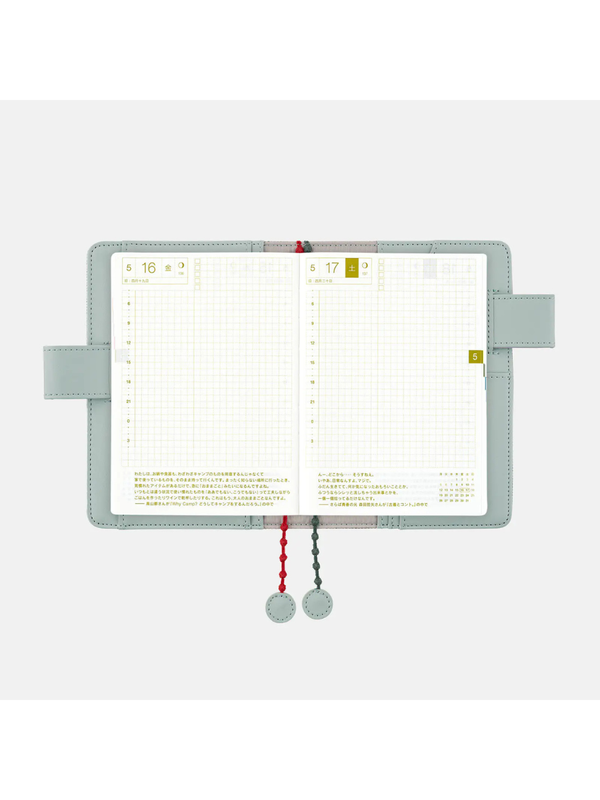 Hobonichi Techo 2027 A6 Cover – Mina Perhonen “Light Berry” (Green)