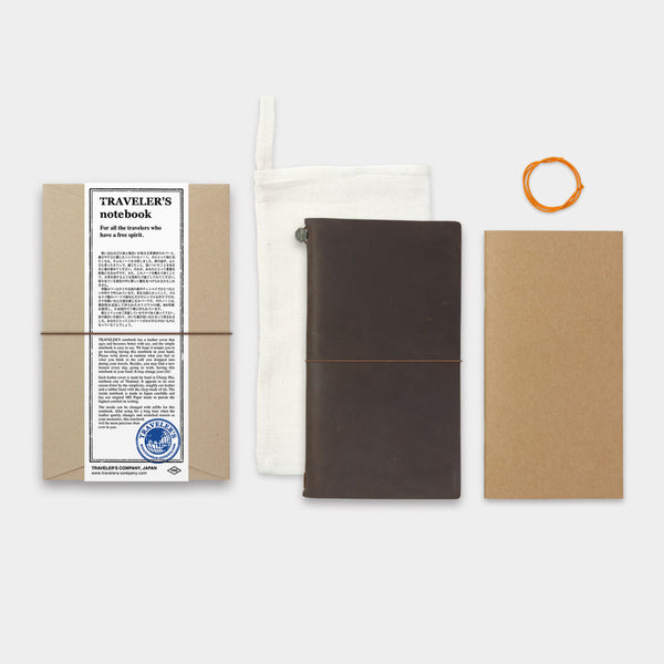 Traveler’s Notebook Brown Leather Journal Starter Kit Regular Size