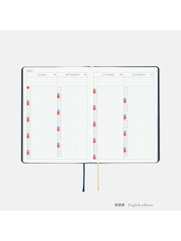 Hobonichi HON A6 2027 Slash Navy Planner