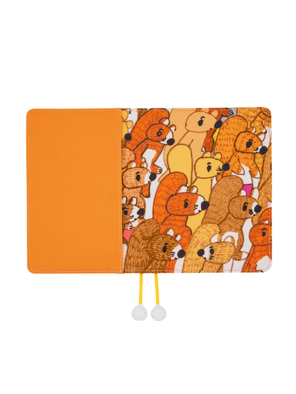 Hobonichi Techo 2027 100%ORANGE Busy Squirrels Original Size A6 Planner Cover