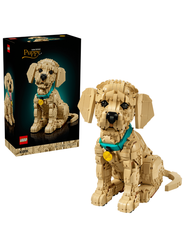 LEGO Icons Golden Retriever Puppy 11384 – Adult Building Set