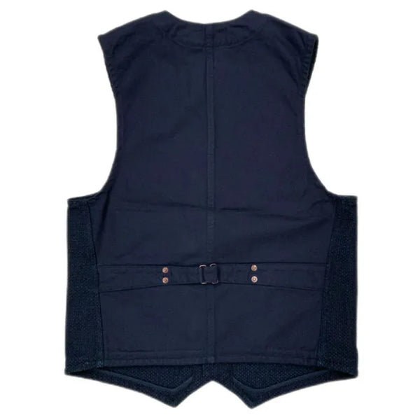 Iron Heart IHV-50 Indigo Sashiko Style Work Vest 14oz