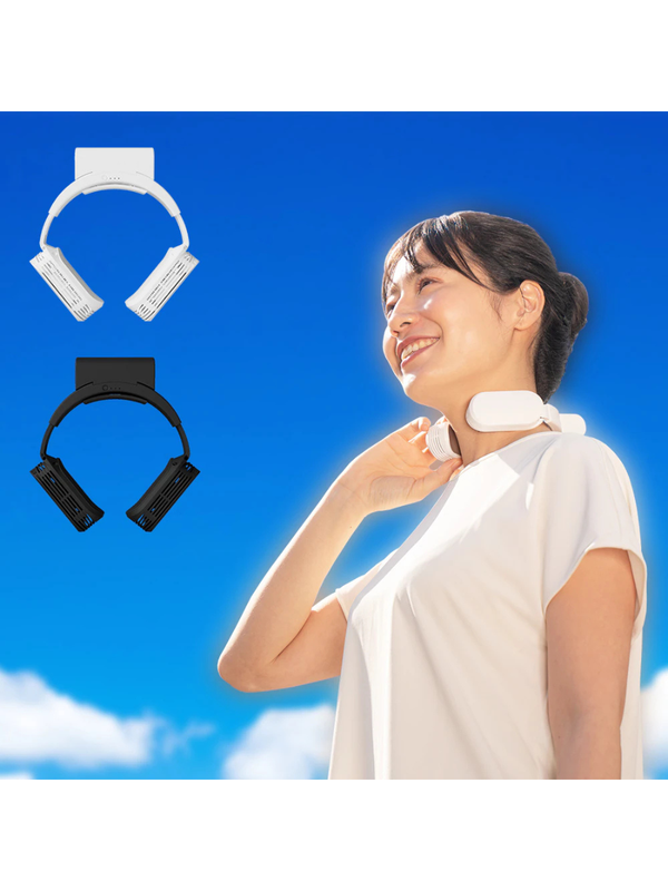 THANKO Neck Cooler Evo Wearable Neck Cooling Device with Battery White Black TK-NEMB3