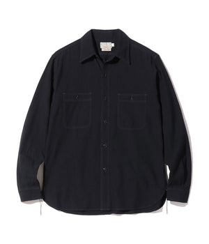 Restocked July 30th, 2025 Lot No. BR29143 WILLIAM GIBSON COLLECTION BLACK CHAMBRAY WORK SHIRTS - CAMOUFLAGE