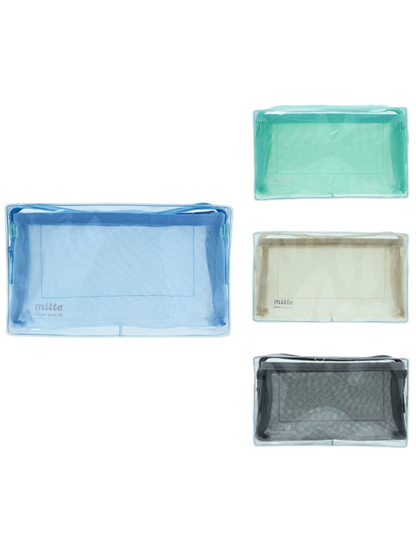 Mitte Clear Multi-Compartment Mesh Box Pouch