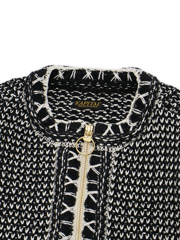 Kapital 5G Knit Zip Cabaret Cardigan Knit Sweater